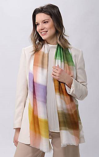 FRAAS Sustainability Edition - Schal mit großem Karo-Muster - Made in Italy