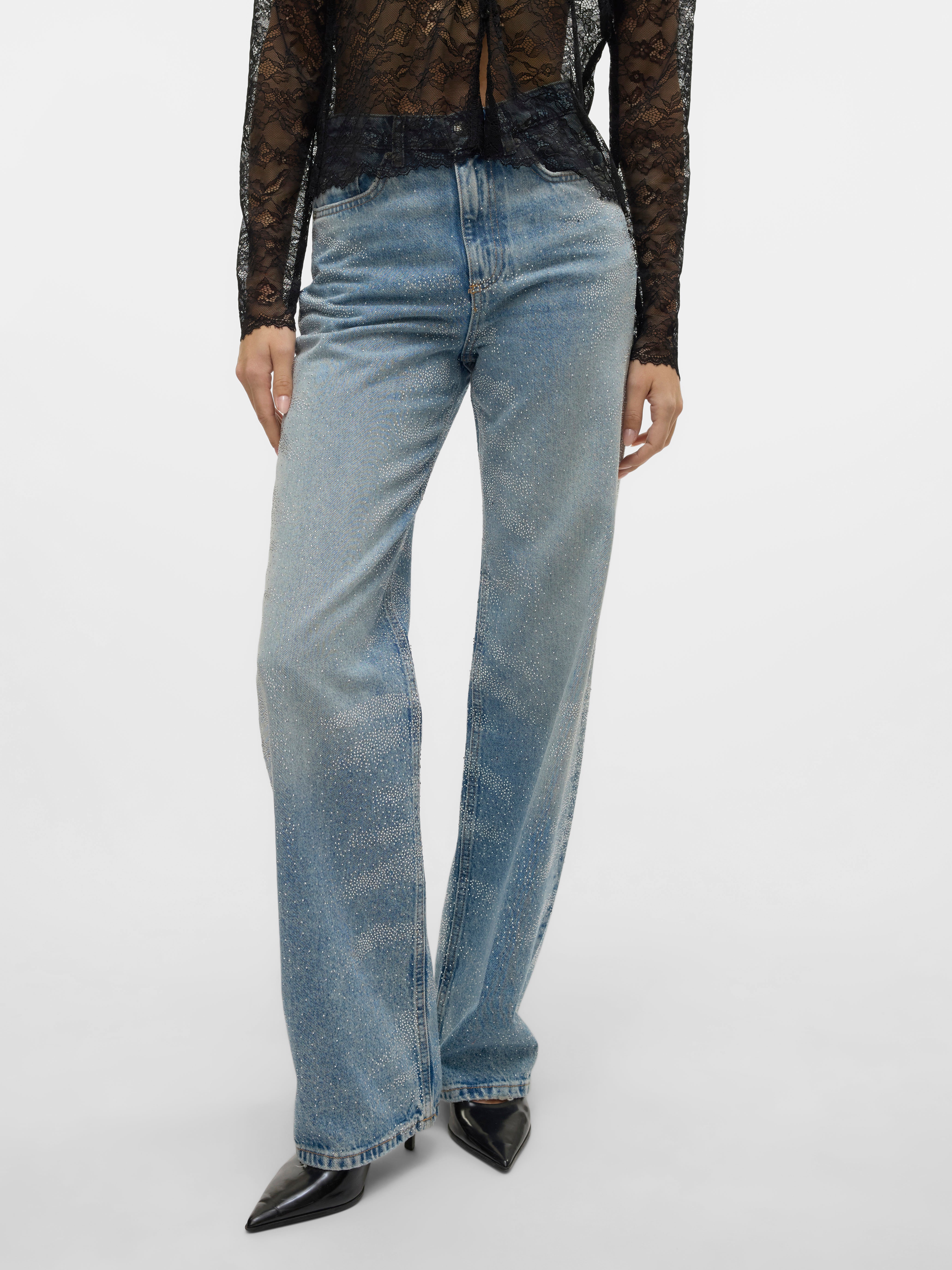 VMTESSA Hohe Taille Weiter Beinschnitt Jeans