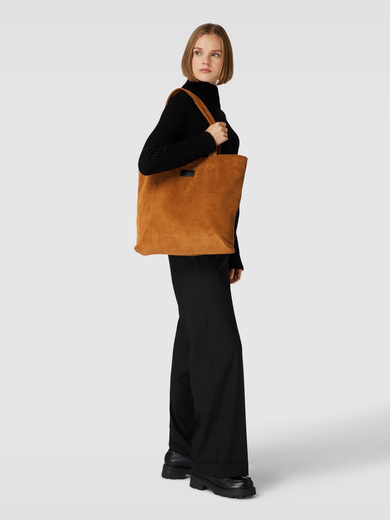Shopper mit Allover-Muster Modell 'Caramel' in rostrot
