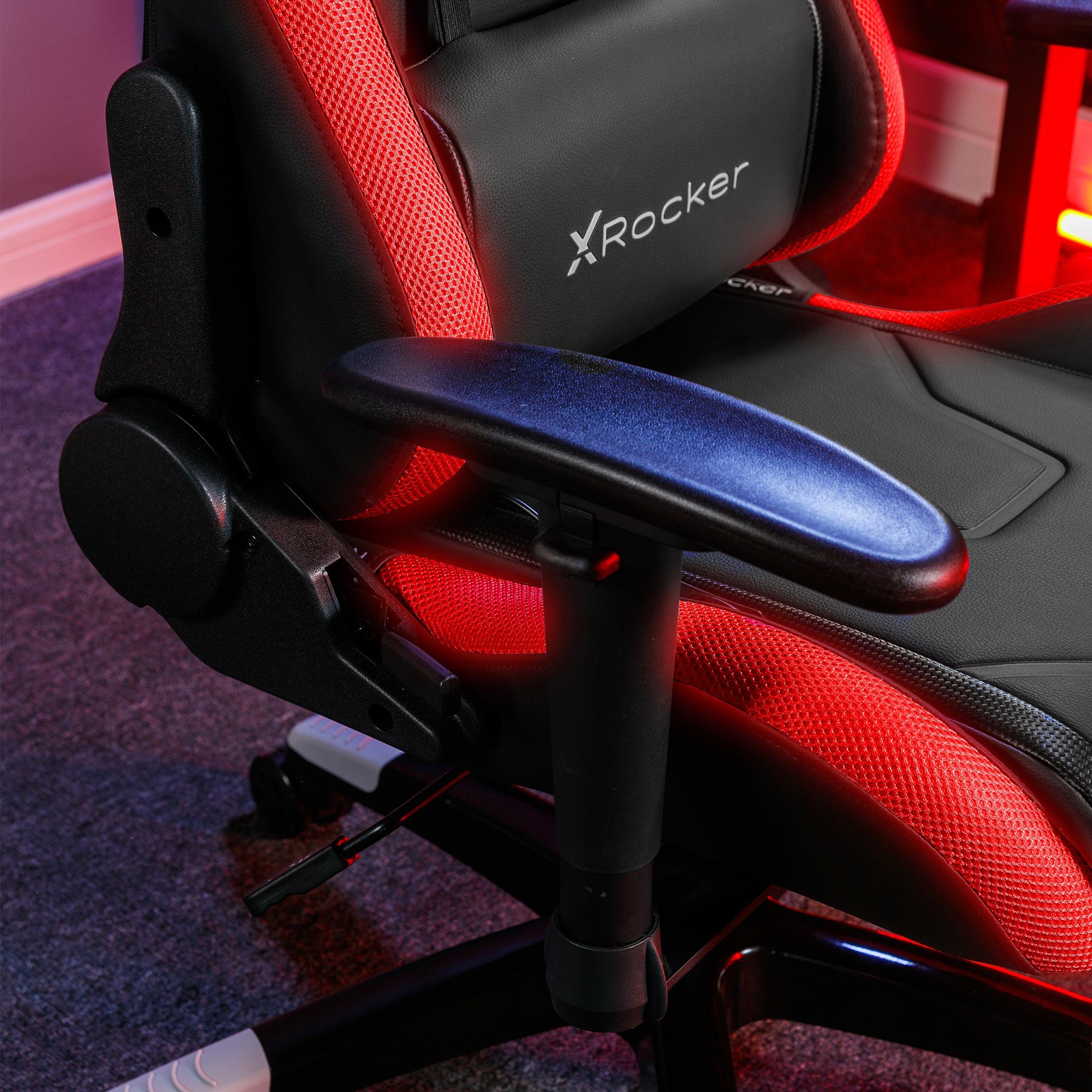 X Rocker Gaming-Stuhl Agility Compact RGB Bürostuhl für Kinder & Teenager mit Beleuchtung