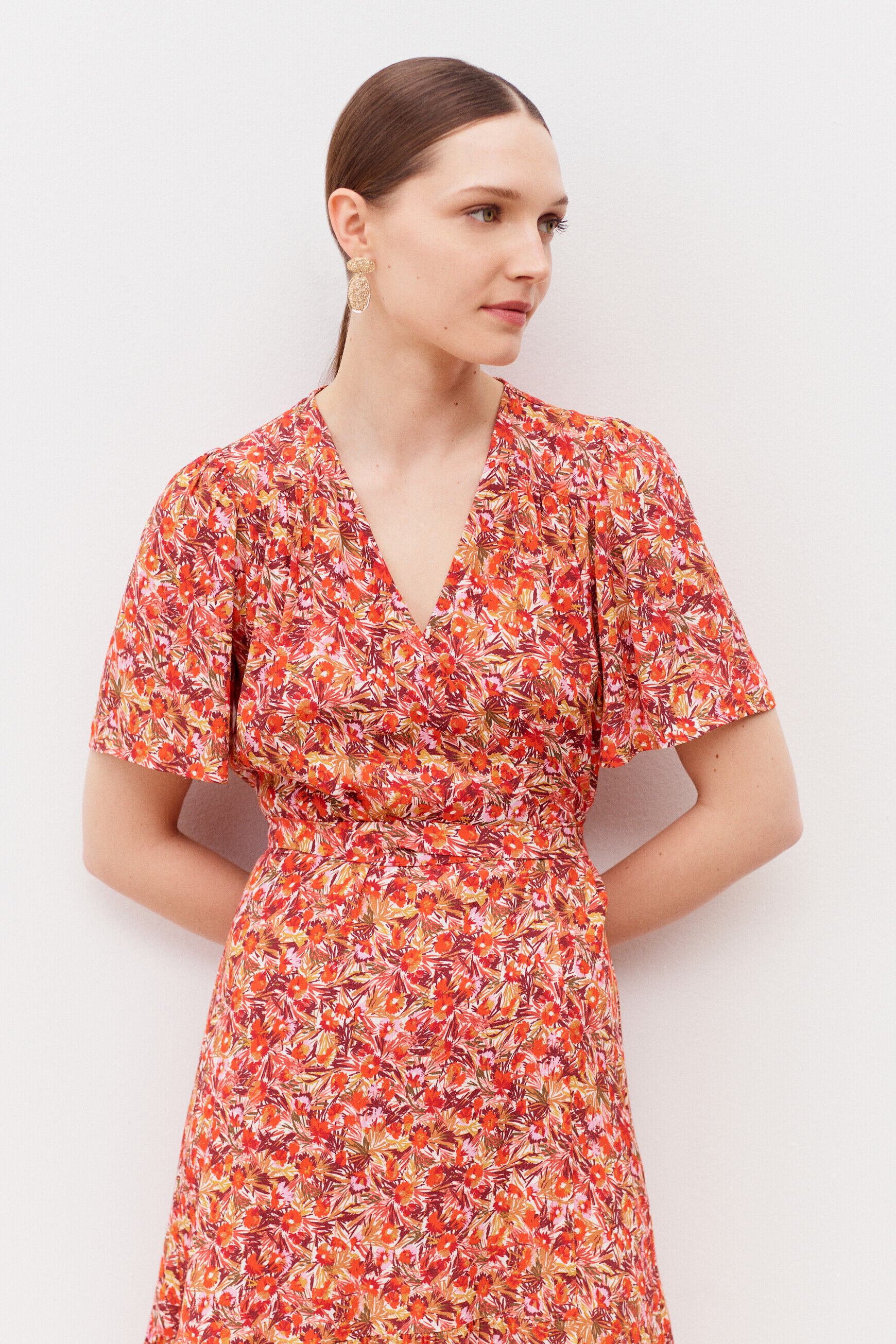 robe lana orange femme