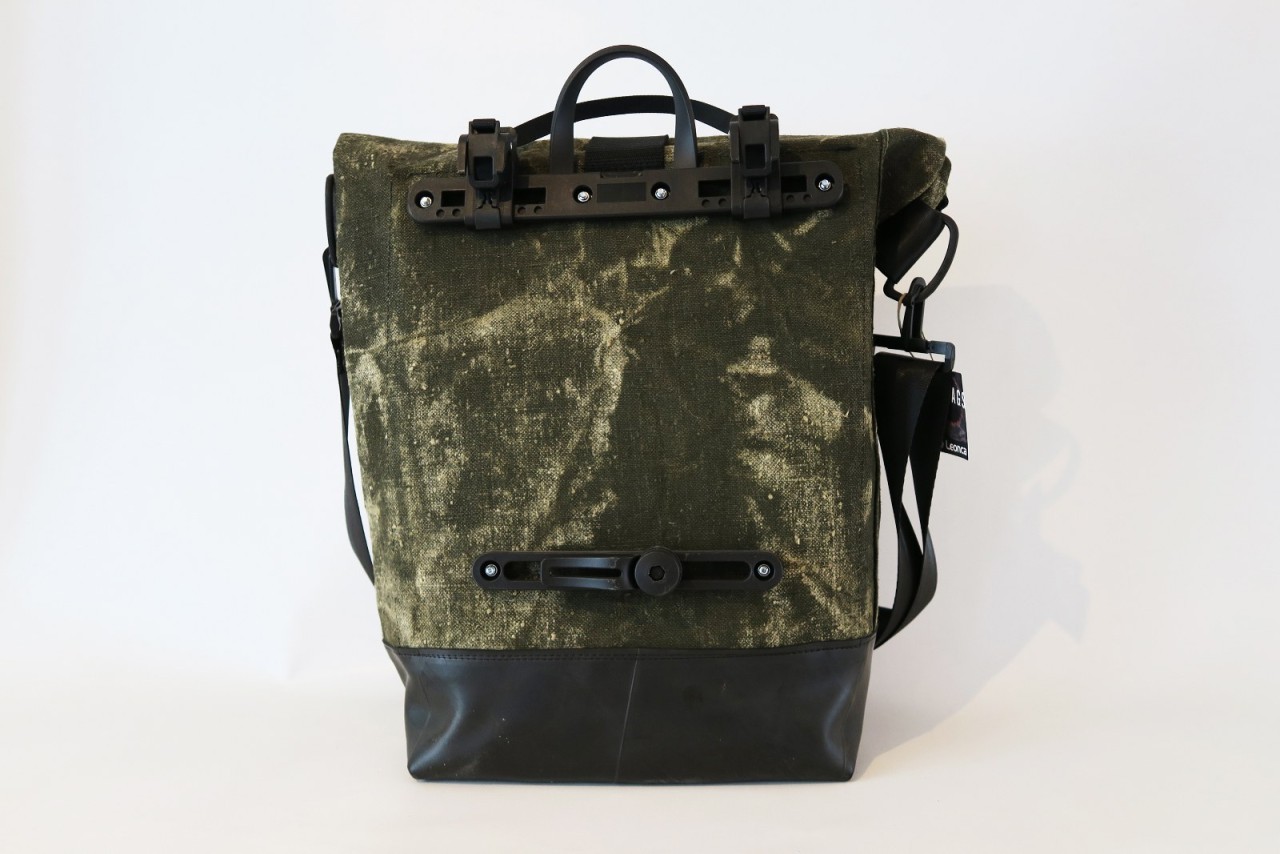 LEONCA Handtaschen khaki Fahrradtasche Zeltleinen Oliv dunkel