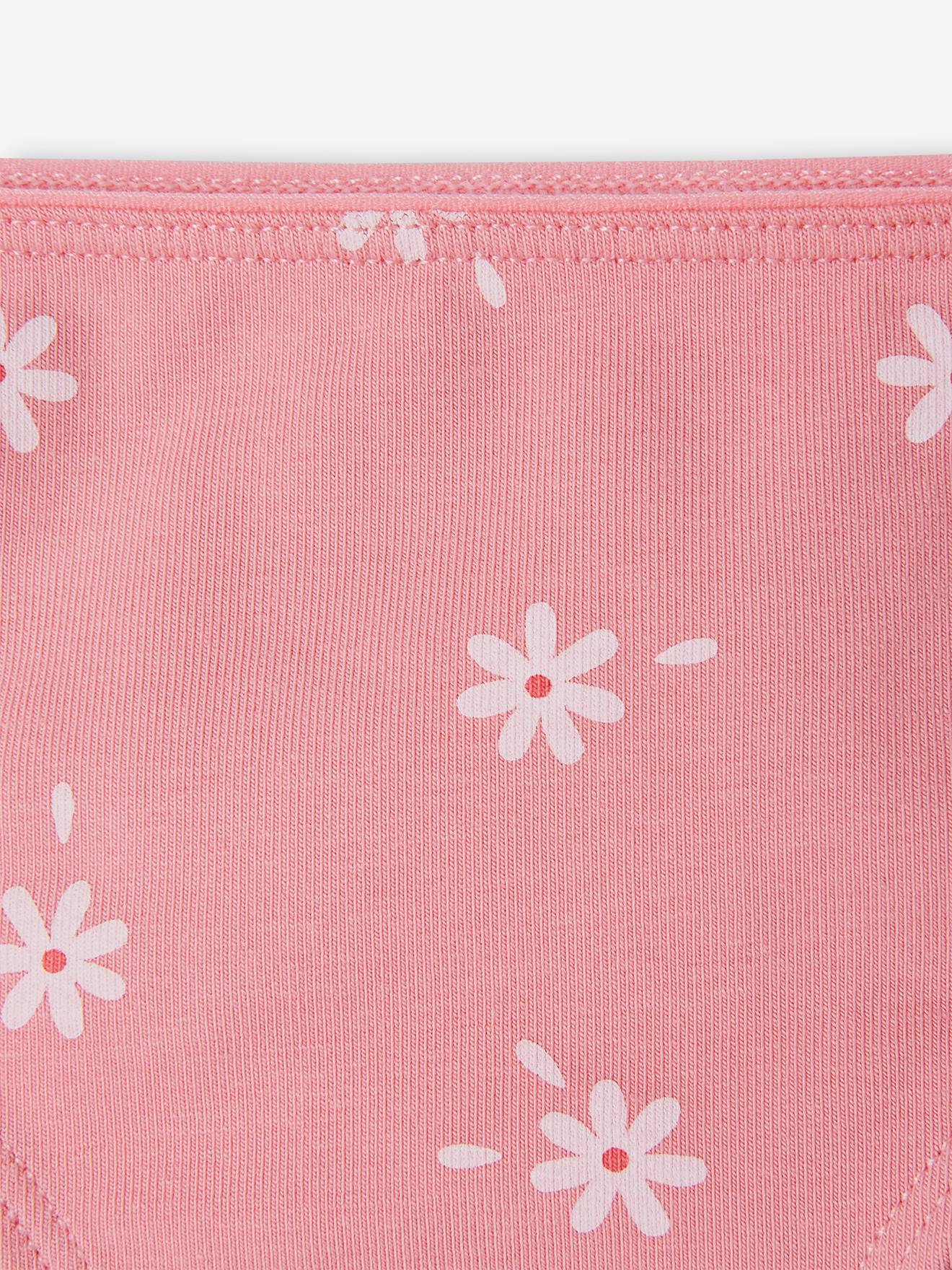 Lot de 5 culottes fille marguerites gris chiné