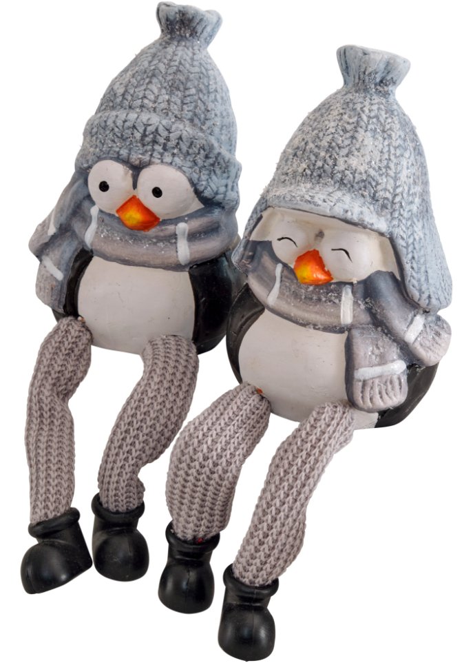 Kantenhocker Pinguine mit Mütze (2er Pack)