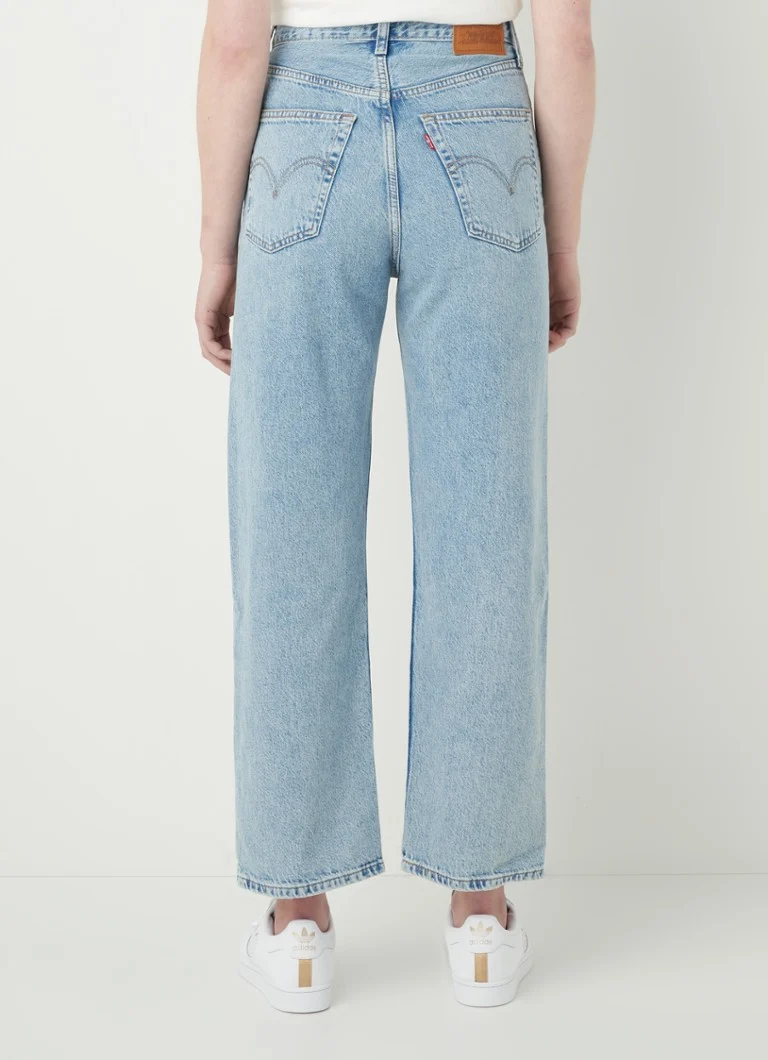 Levi's Ribcage džínsy s vysokým pásom a rovnými nohavicami, skrátené s jemným praním