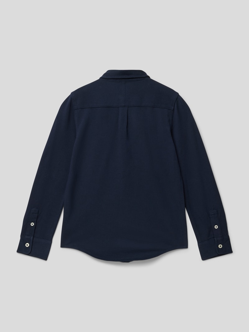 Polohemd mit Logo-Stitching in marineblau