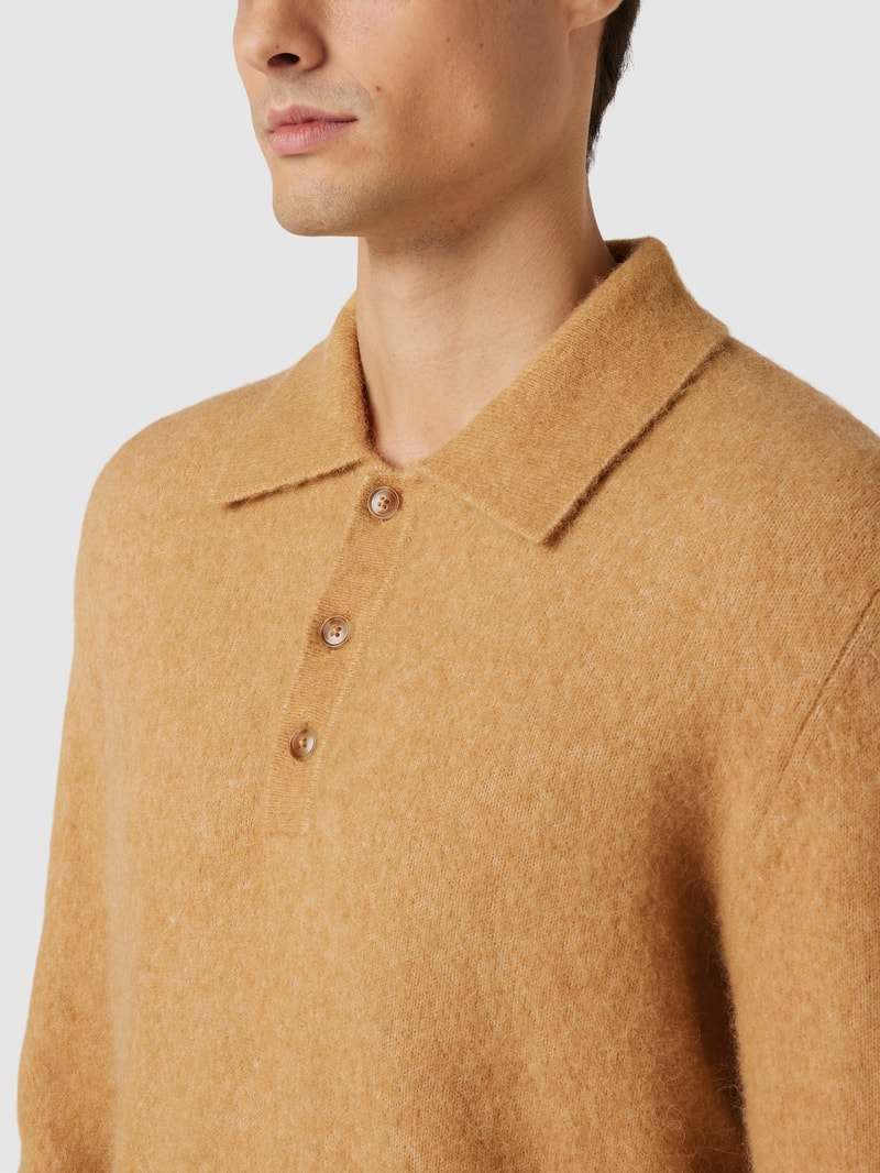 Strickpullover mit Umlegekragen Modell 'Taylen' in beige
