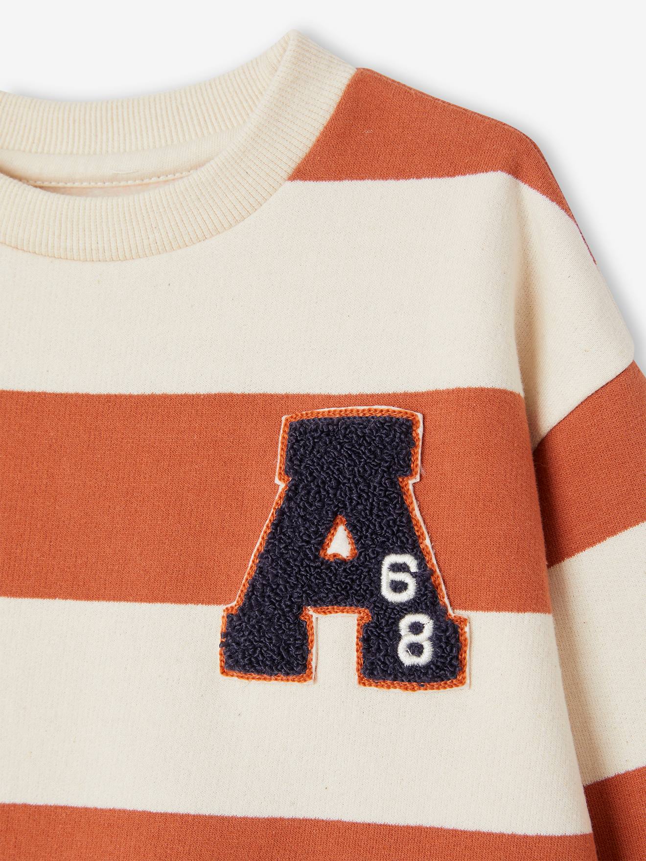 Vertbaudet Jungen Sweatshirt mit Frottee-Patch Oeko-Tex - aprikose