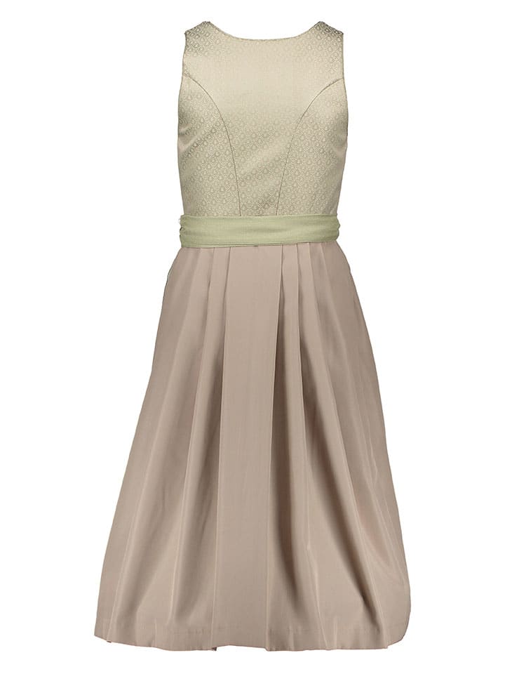 Turi Landhaus Dirndl in Beige/ Hellgrün günstig kaufen