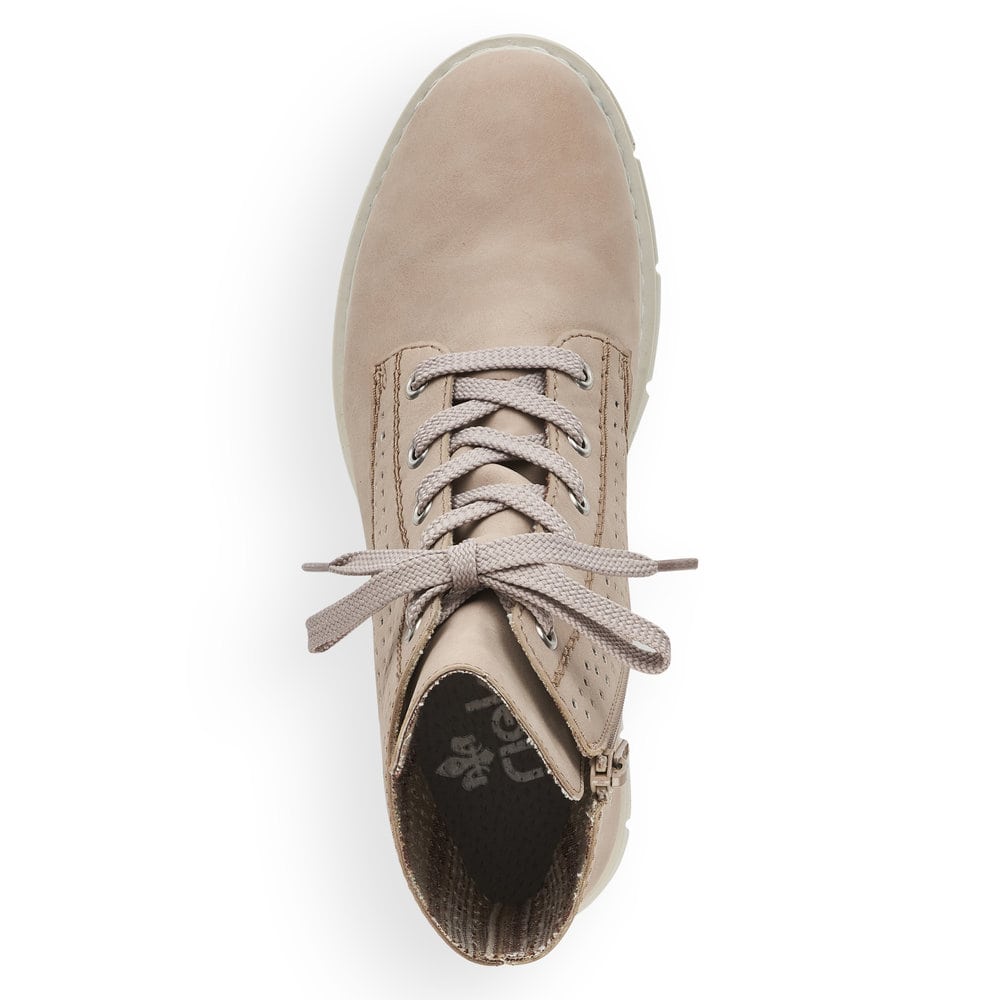 Rieker Damen Schnürstiefel beige
