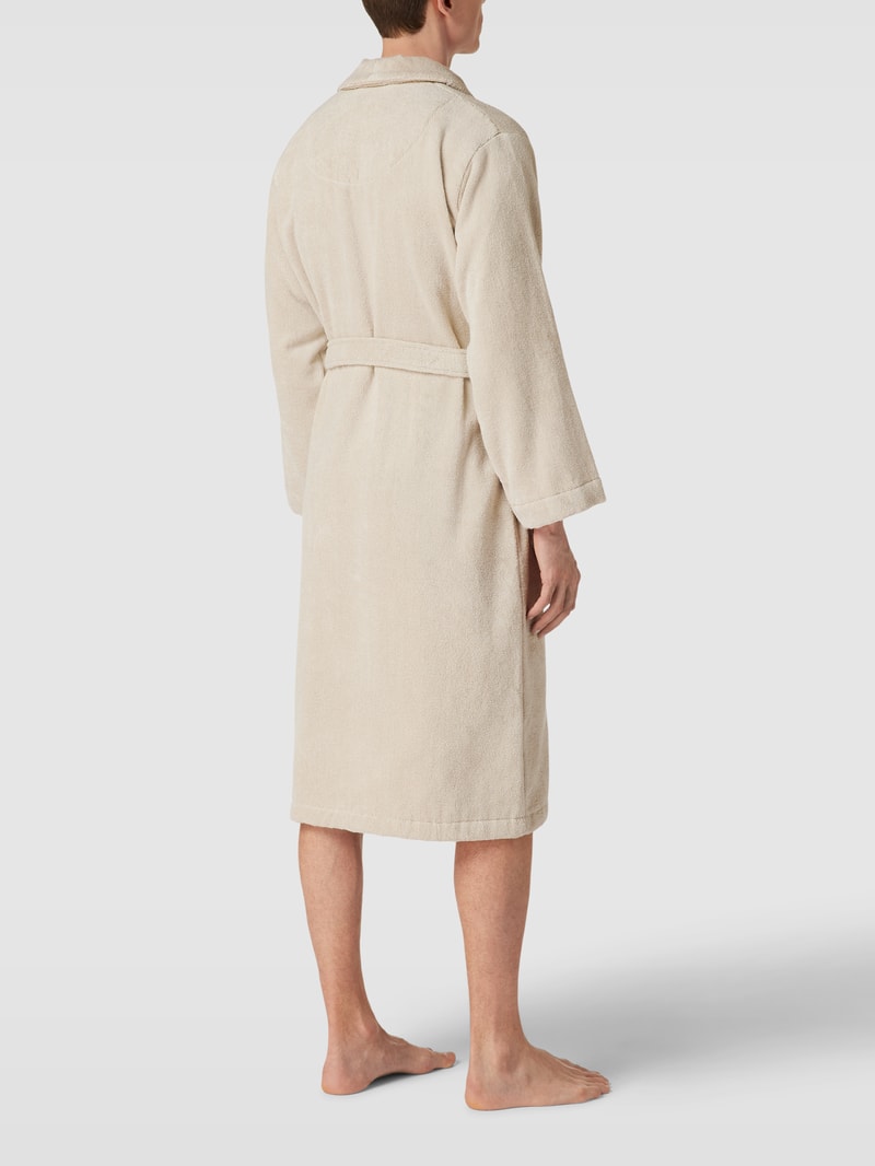 Bademantel mit Logo-Stitching Modell 'CREST ROBE' in beige