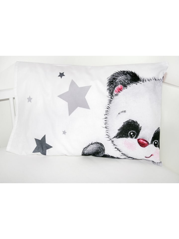 Herding 2 tlg. Flanell Bettwäsche 100x135cm Pandabär in Grau/Weiß günstig kaufen 100x135 cm