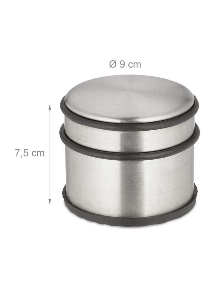 relaxdays 2 x Türstopper in Silber/ Schwarz - (H)7,5 x Ø 9 cm günstig kaufen onesize