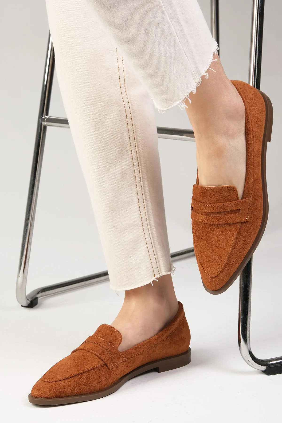Mio Gusto  River Tan Color Damen-Loafer-Freizeit-Flachschuhe