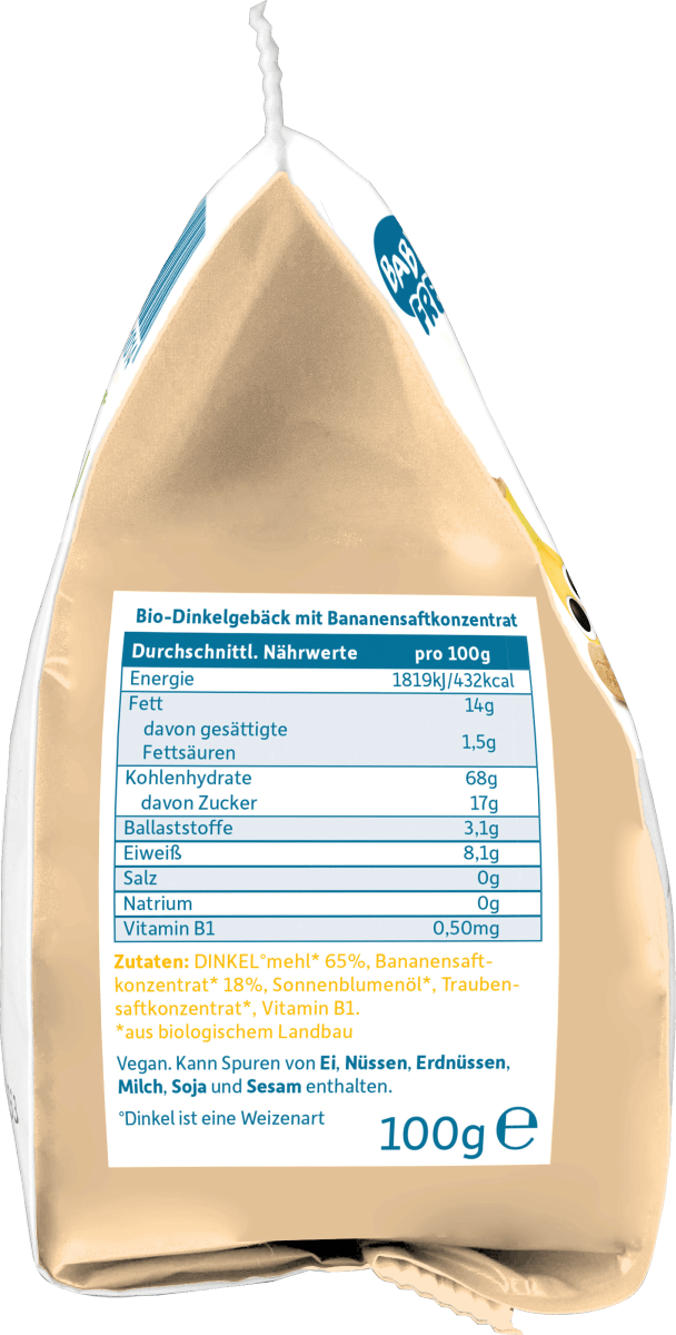 Babykekse Dinkel & Banane, ab dem 8. Monat, 100 g
