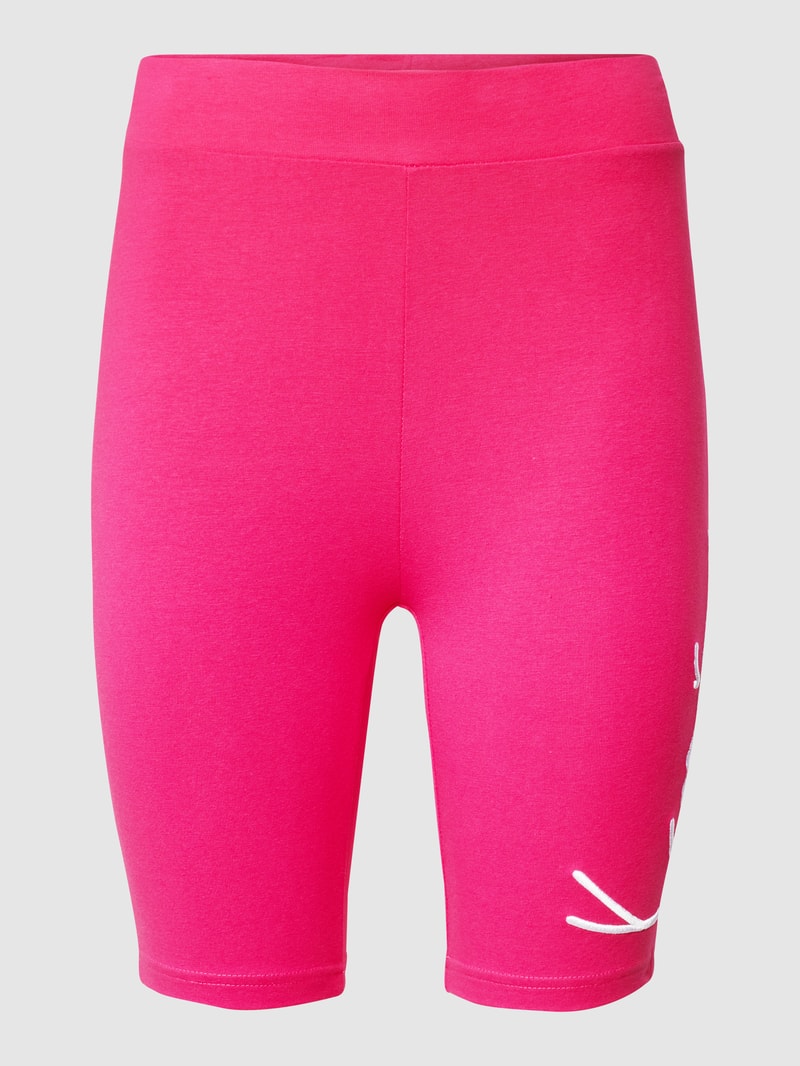 Radlerhose mit Label-Stitching in pink