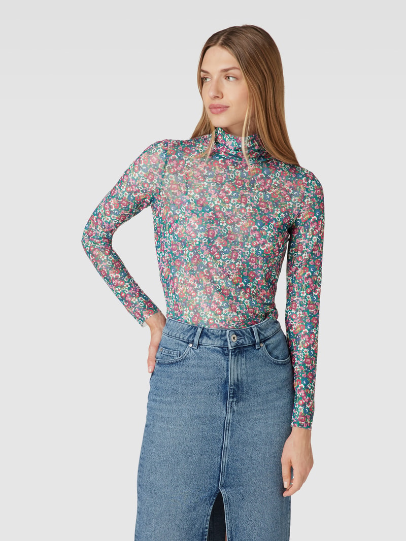 Longsleeve mit Rollkragen in dunkelblau