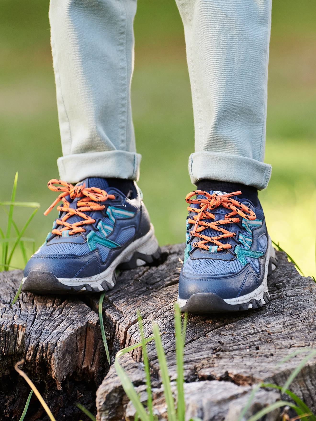 Baskets à lacets enfant bleu