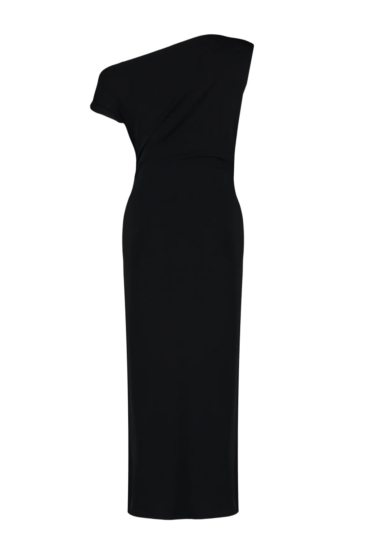Trendyol Collection  Schwarzes, figurbetontes, ärmelloses, flexibles Strick-Midi-Bleistiftkleid mit U-Boot-Ausschnitt TWOSS24EL00662