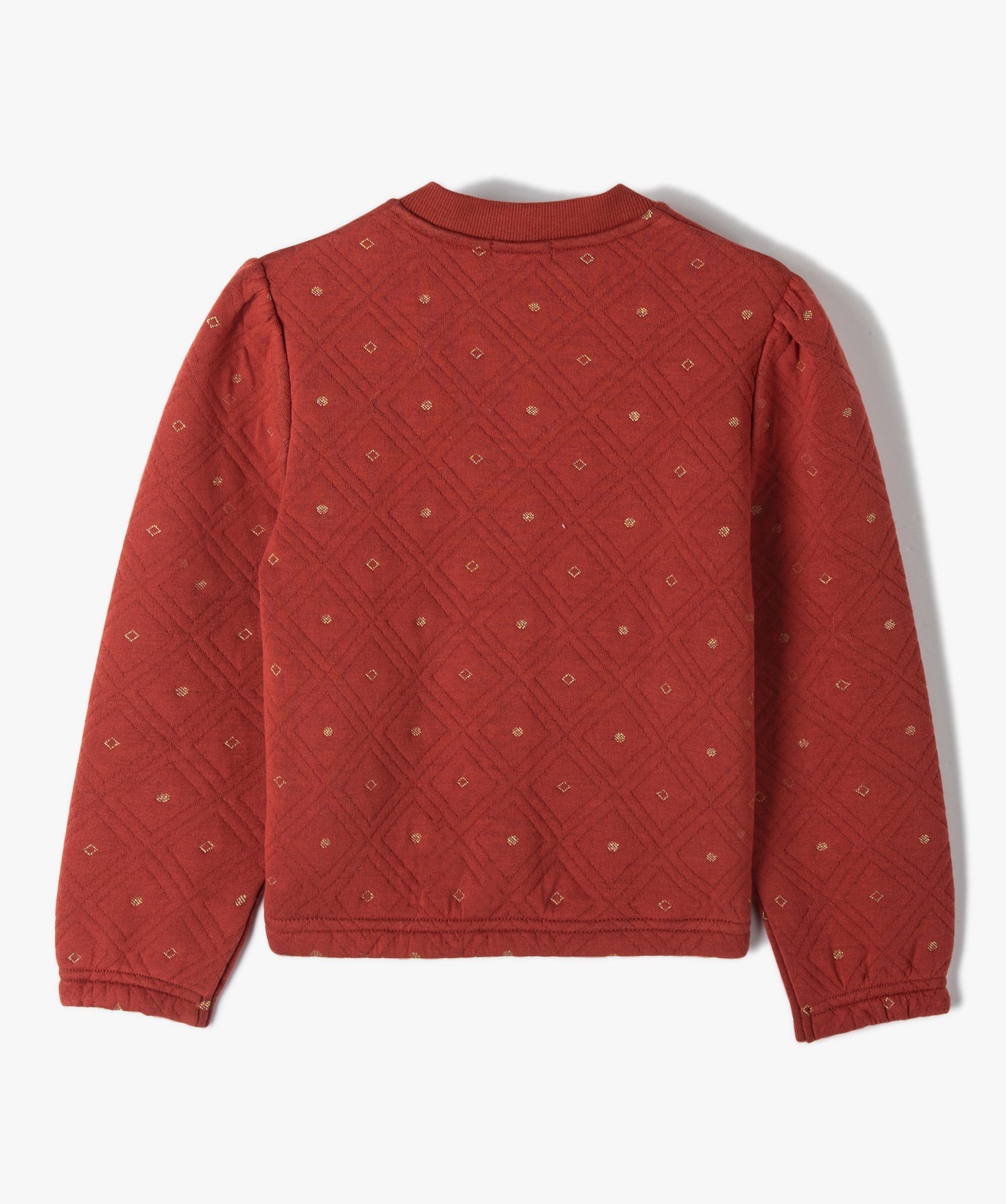 Veste fille à matelassage géométrique et détails dorés ... rouge fonce | GEMO