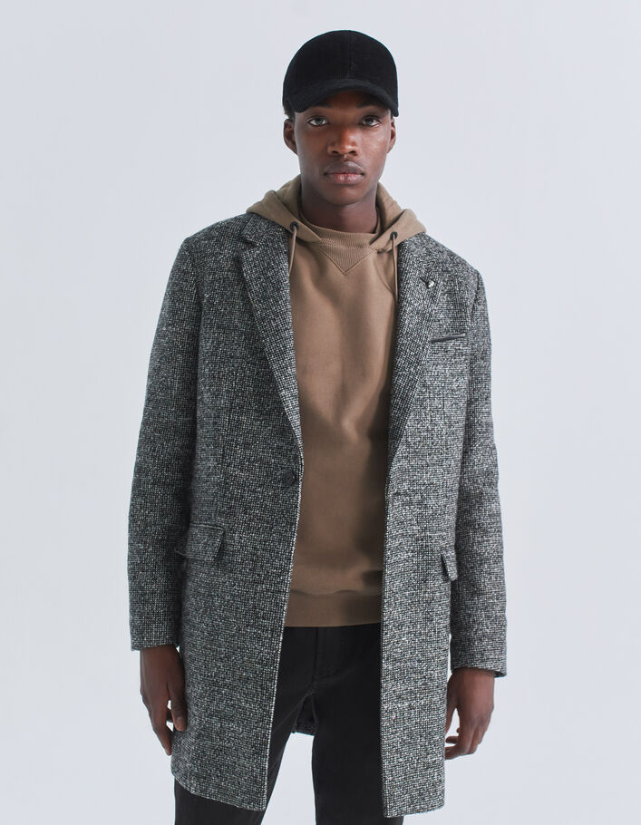 Manteau anthracite lainage faux-uni Homme