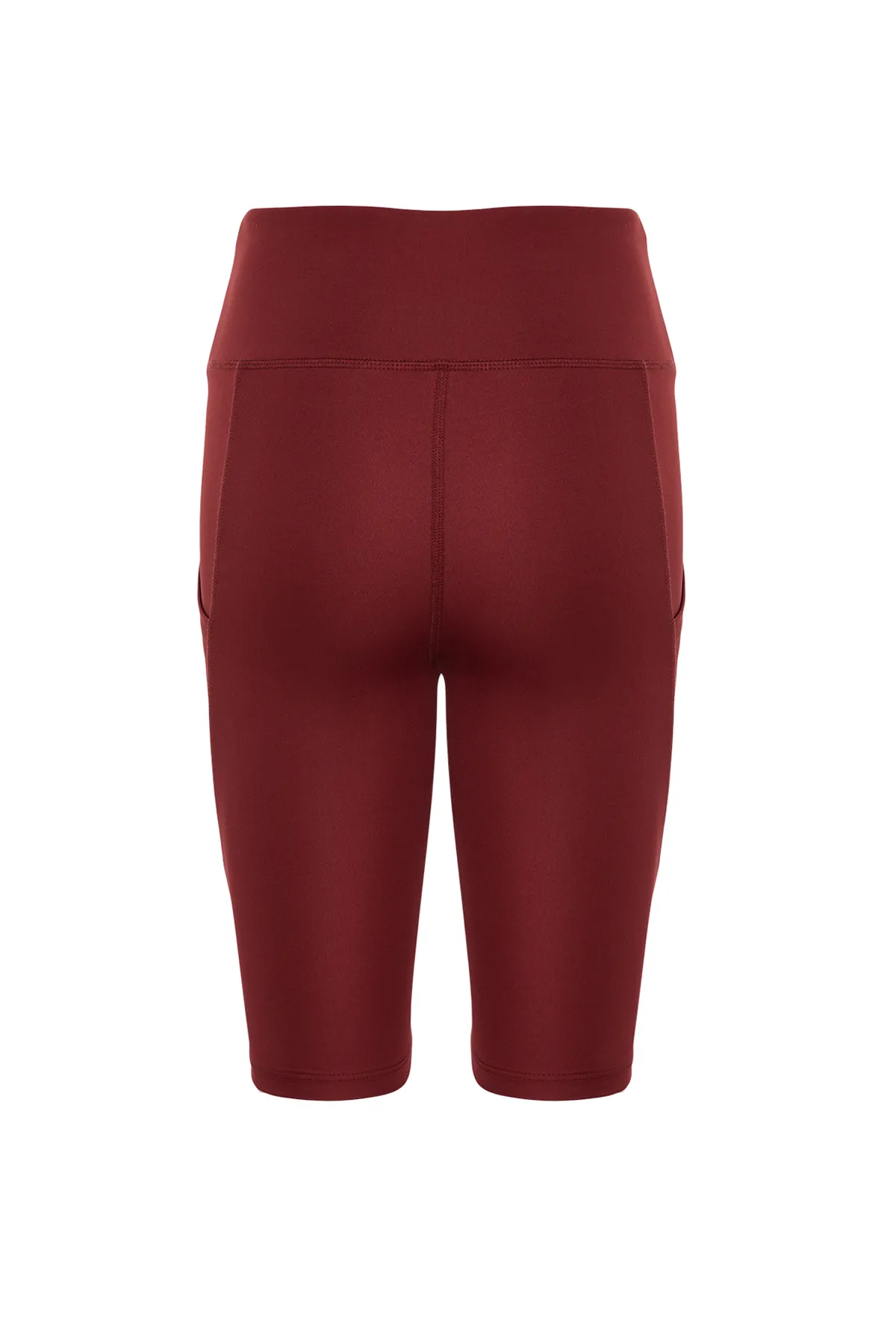 Trendyol Collection  Burgunder Restorer High Waist Tasche Detail Strick Sport Biker/Radfahrer/Kurze Leggings TWOAW21TA0064