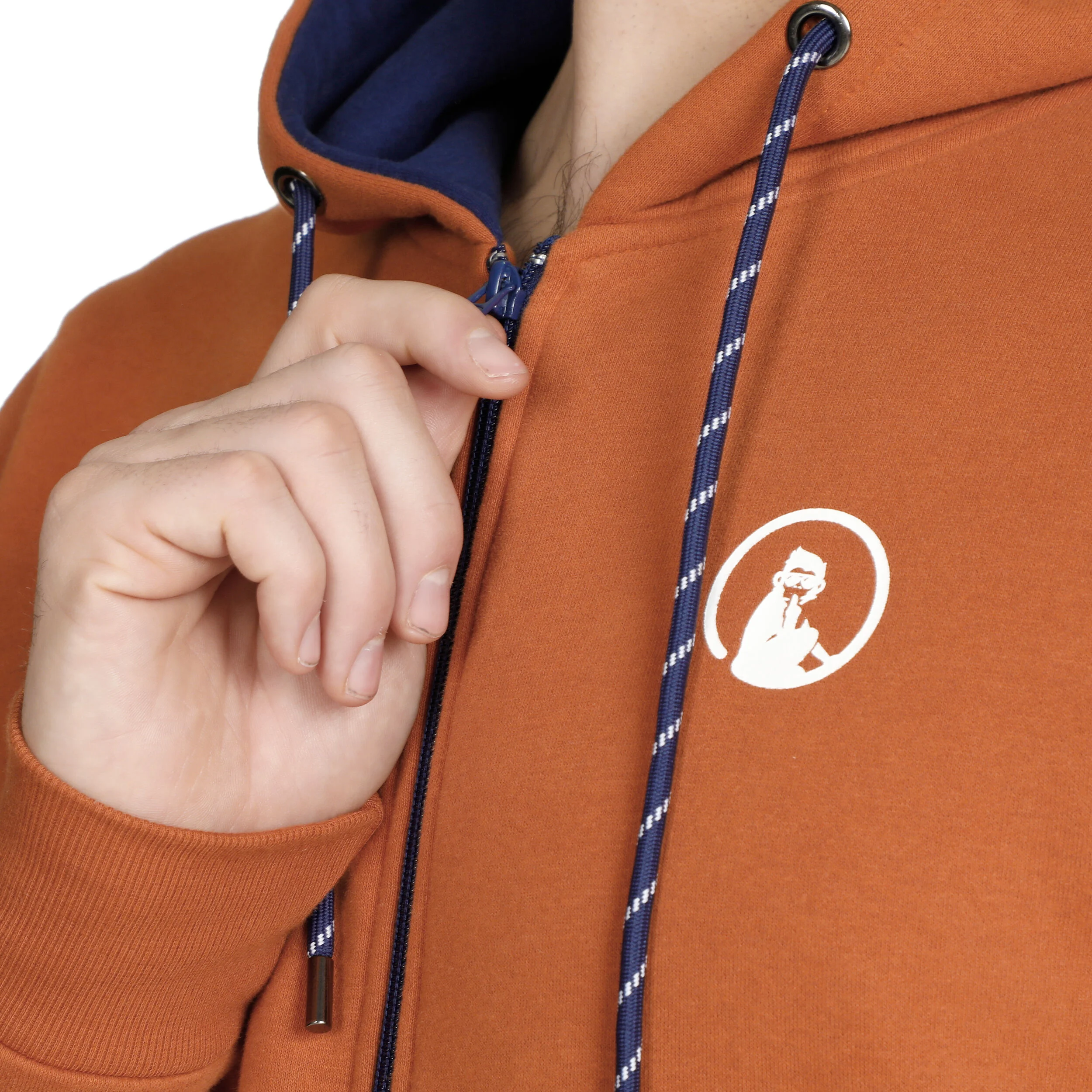 Retro Monkey Sweatjacke Herren - Orange, Mehrfarbig