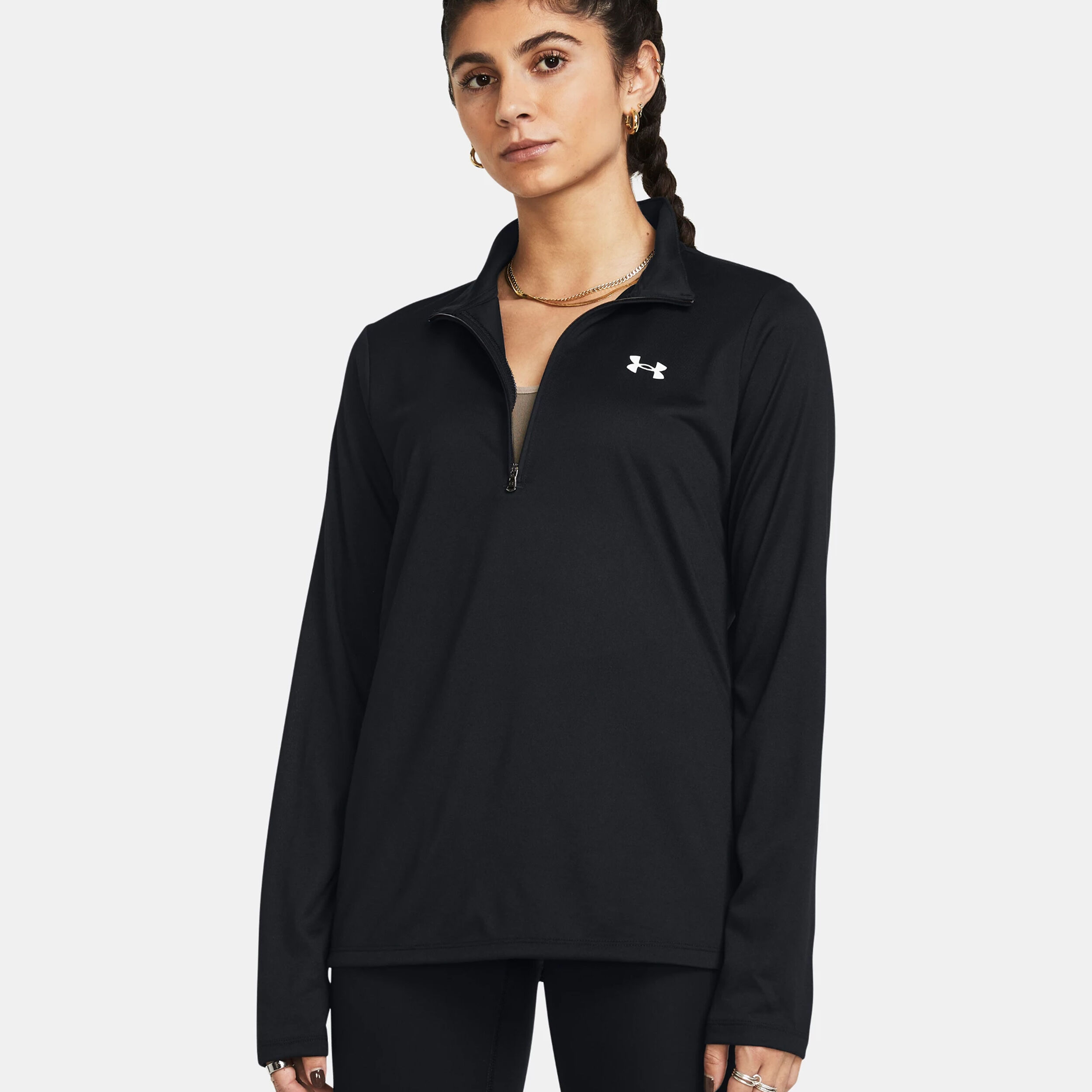 Tech 1/2 Zip Longsleeve Damen - Schwarz
