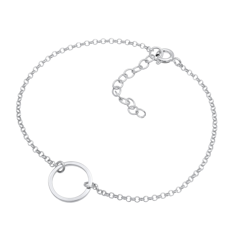 Elli Elli Bracelet pour dames Cercle de base Look Geo en 925/1000 argent massif Bracelet