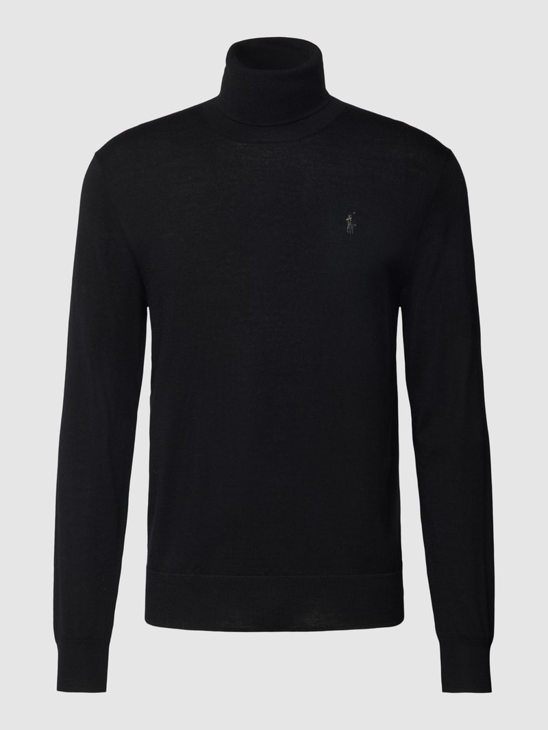 Strickpullover mit Rollkragen in schwarz