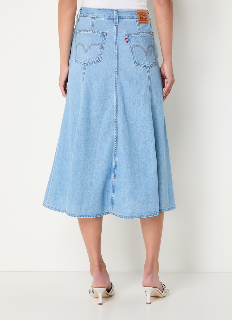 Fustă midi din denim Levi's cu buzunare laterale