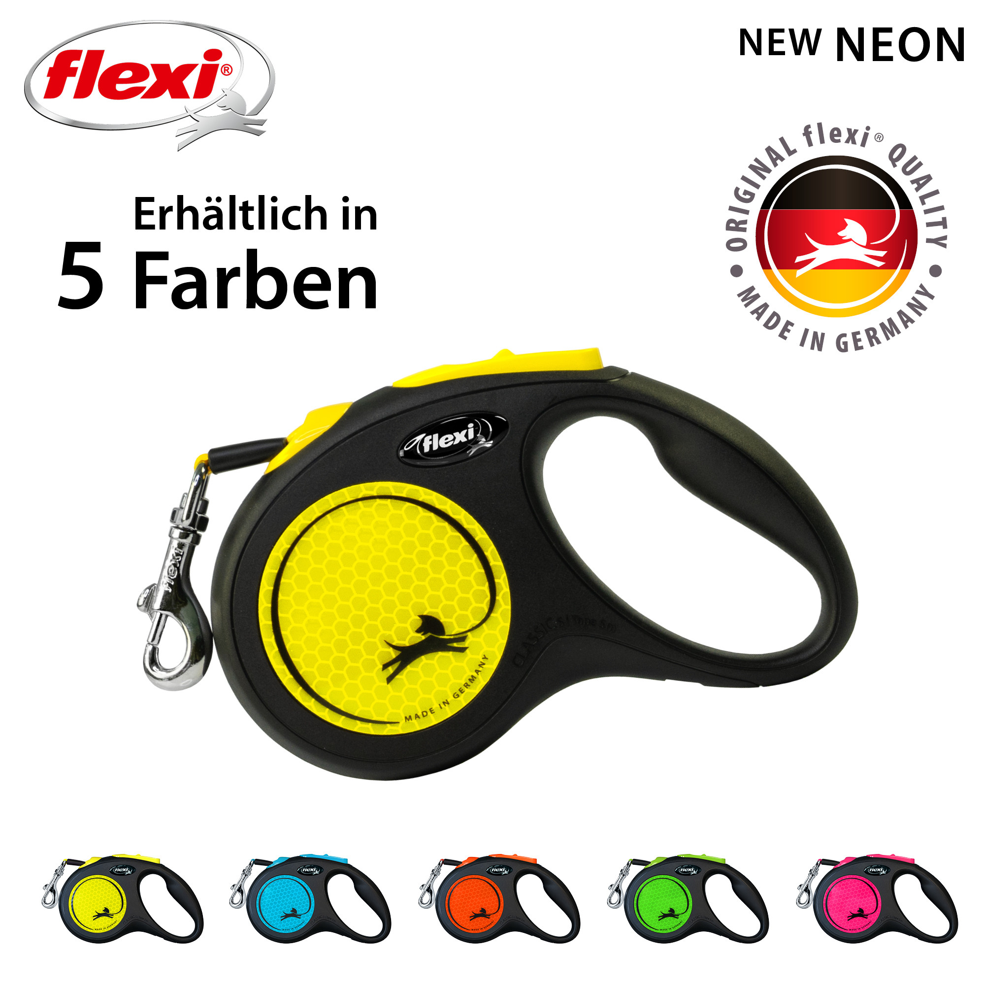 Flexi Hundeleinen Flexi New Neon Gurt neon S
