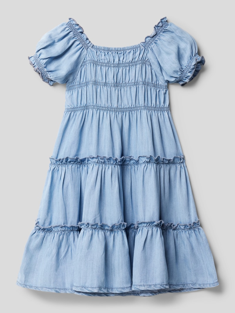 Kleid mit Rüschen in hellblau