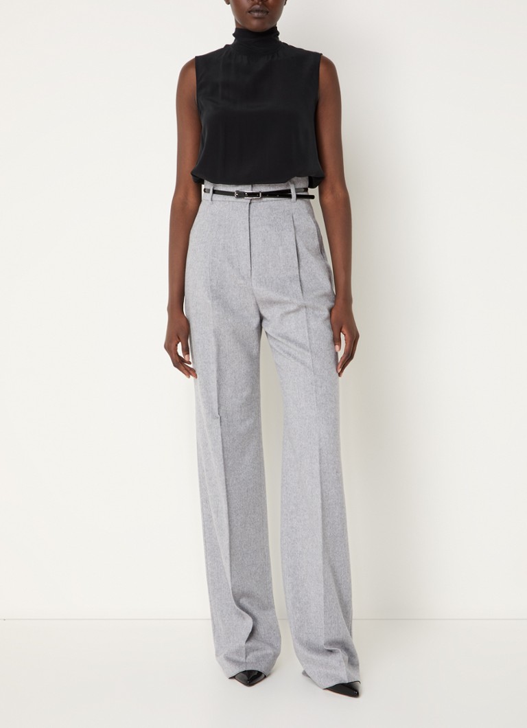 Pantaloni MaxMara Zac cu talie înaltă, drepți, confecționați din lână virgină și buzunare laterale.