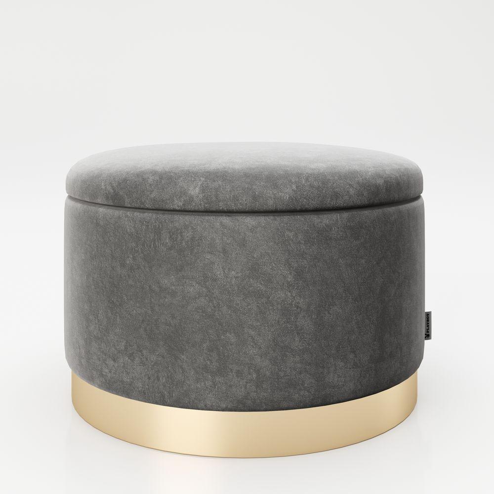 Playboy runder Pouf SUE Grau