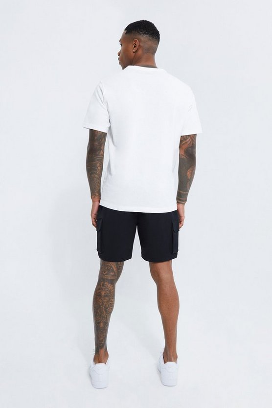 Elastische Slim-Fit Cargo-Shorts