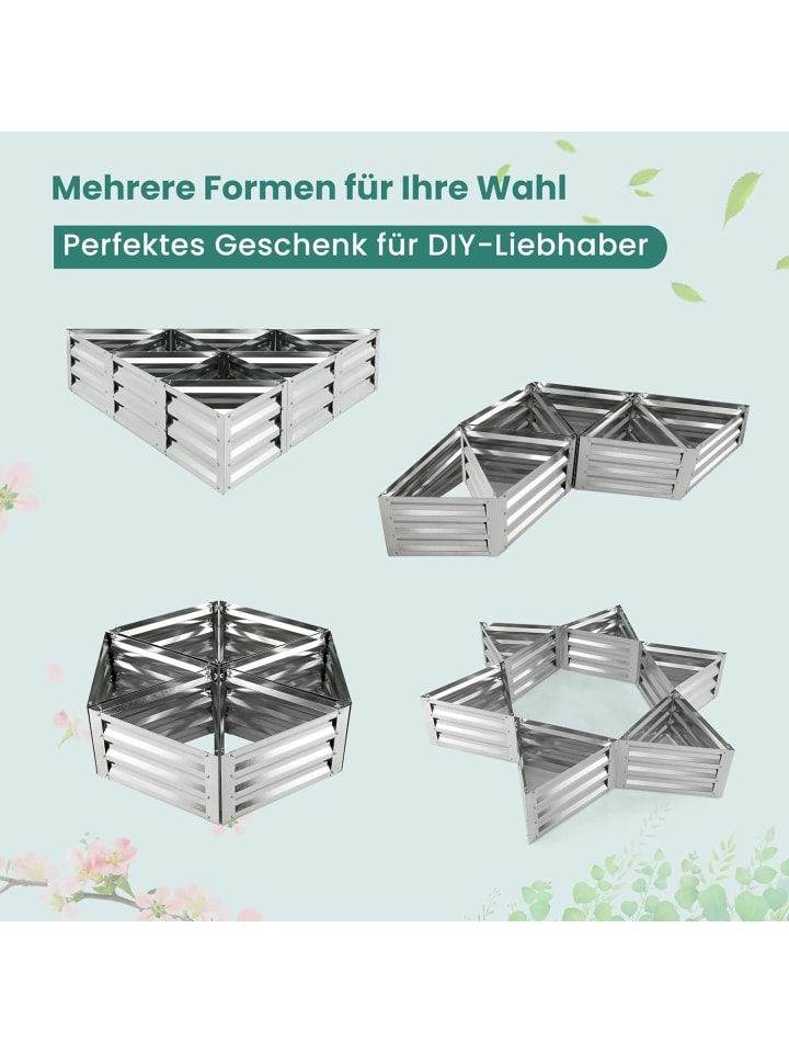 COSTWAY Hochbeet 6 tlg. Set in Silber günstig kaufen onesize