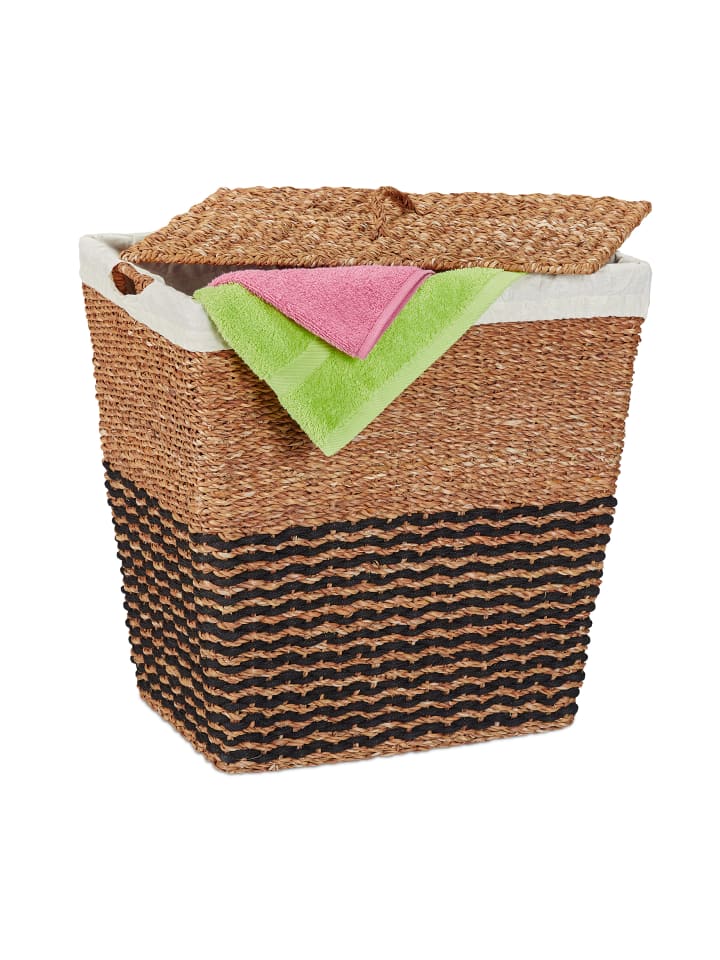 relaxdays Wäschekorb in Natur/ Beige - (B)50 x (H)50 x (T)40 cm günstig kaufen onesize