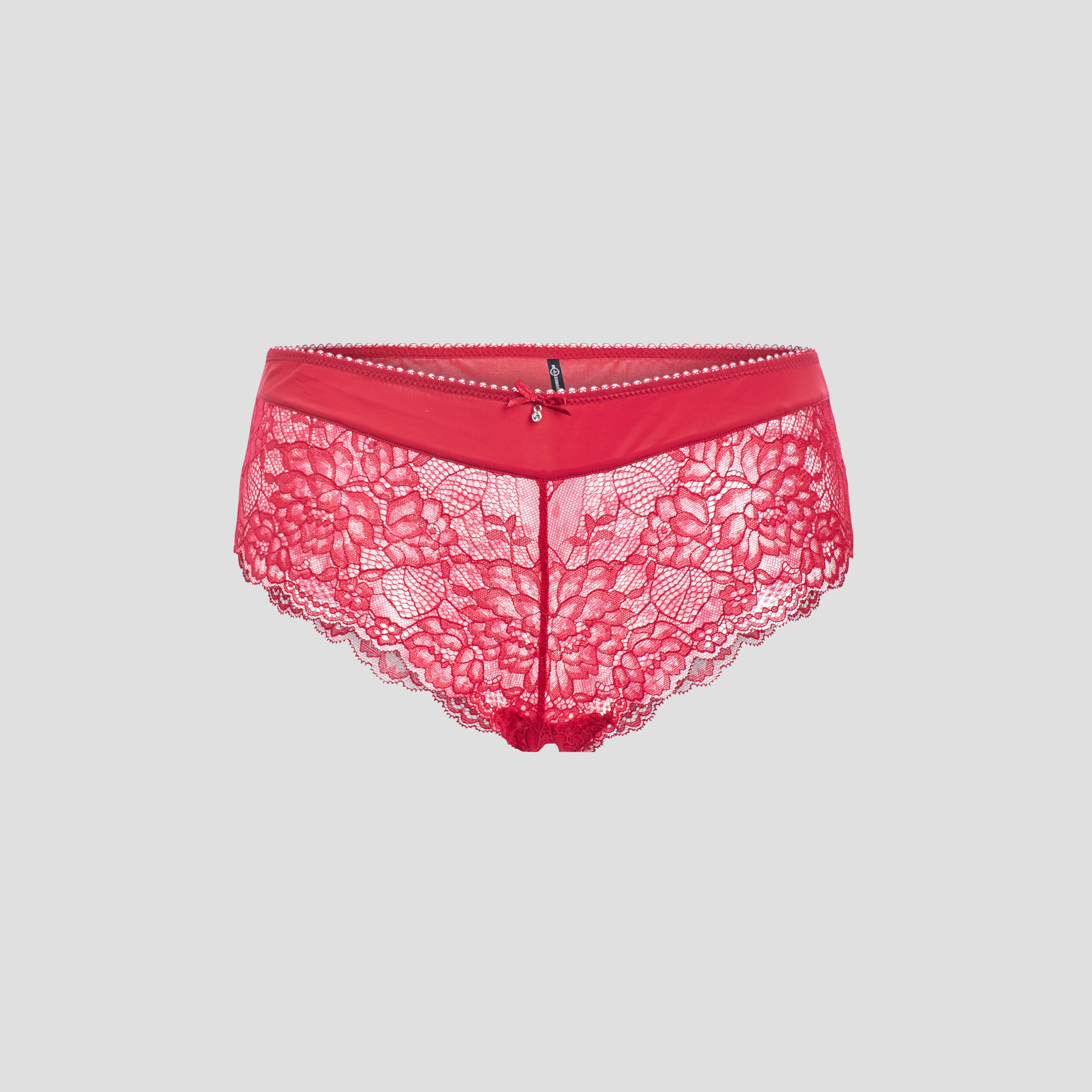 Shorty en micro dentelle rouge femme | La Halle