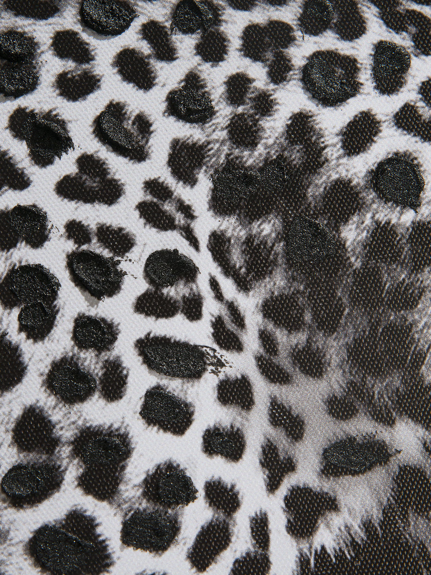 Leopard auf der Jagd Leinwand-Druck-handbemalt, Grau
