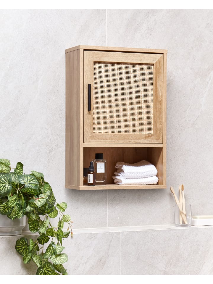Beliani Badezimmerschrank ROSELL in Heller Holzfarbton - (W) 40 x (H) 60 x (L) 19 cm günstig kaufen onesize