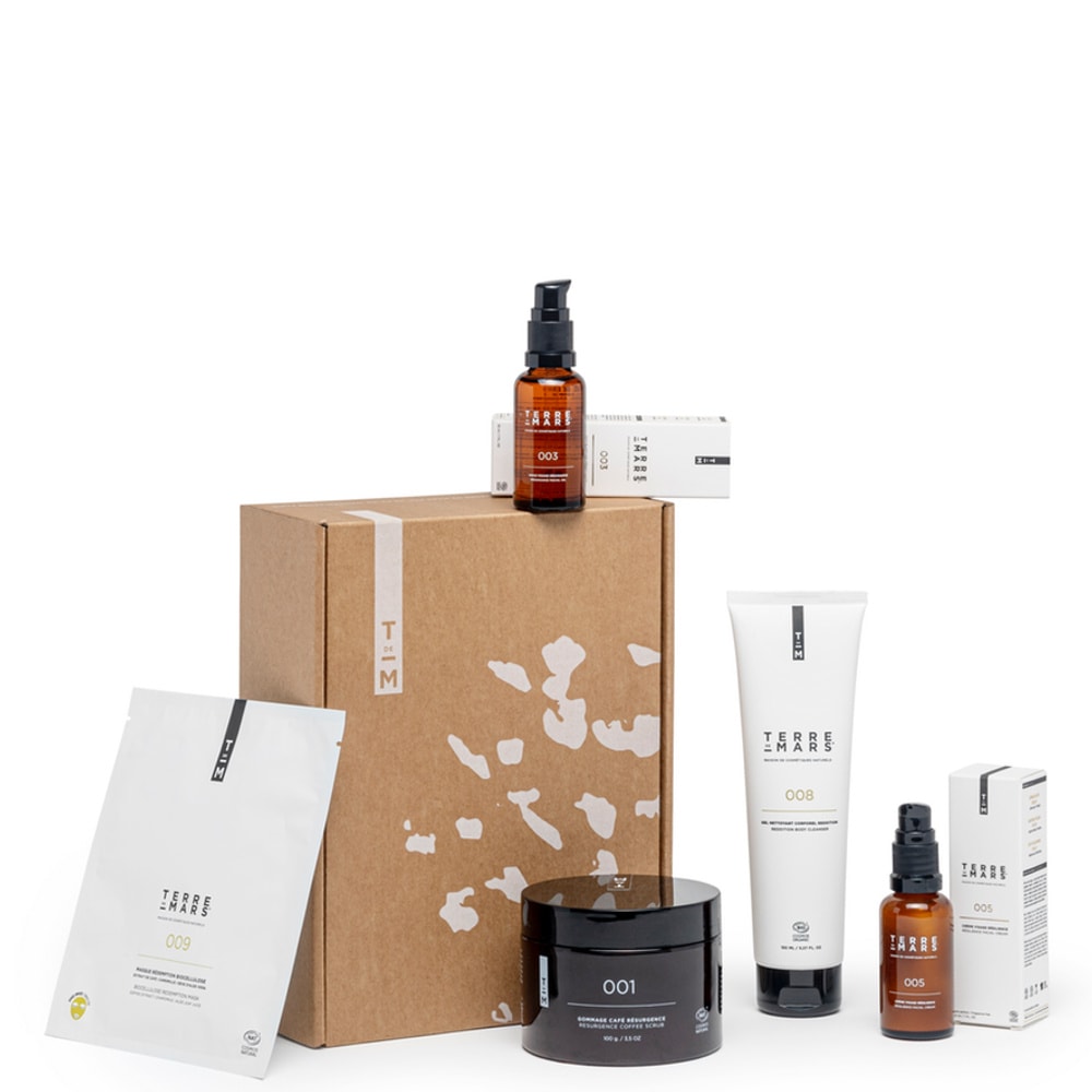 Terre de Mars Coffret Soins du Visage Résilience Masque Visage, Huile Visage, Crème Visage, Gommage Corps et Visage et Gel douche