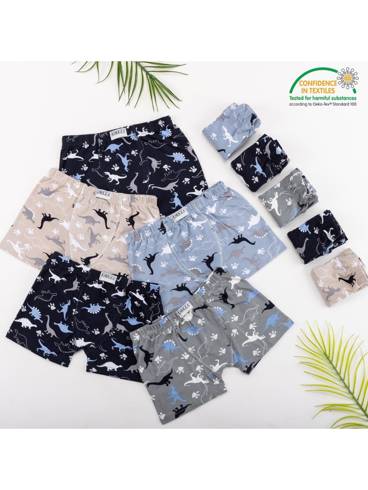 LOREZA 10er Set Boxershorts - Dinosaurier- Bunt günstig kaufen