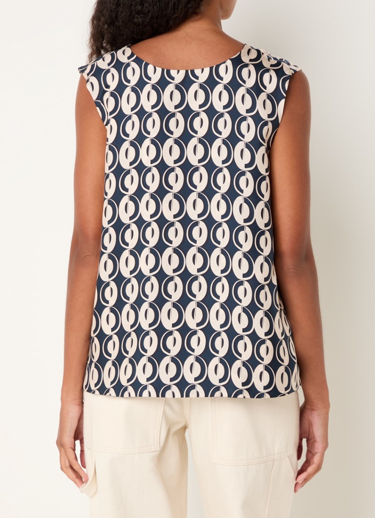 MaxMara Timetop αναστρέψιμο μεταξωτό τοπ με τύπωμα