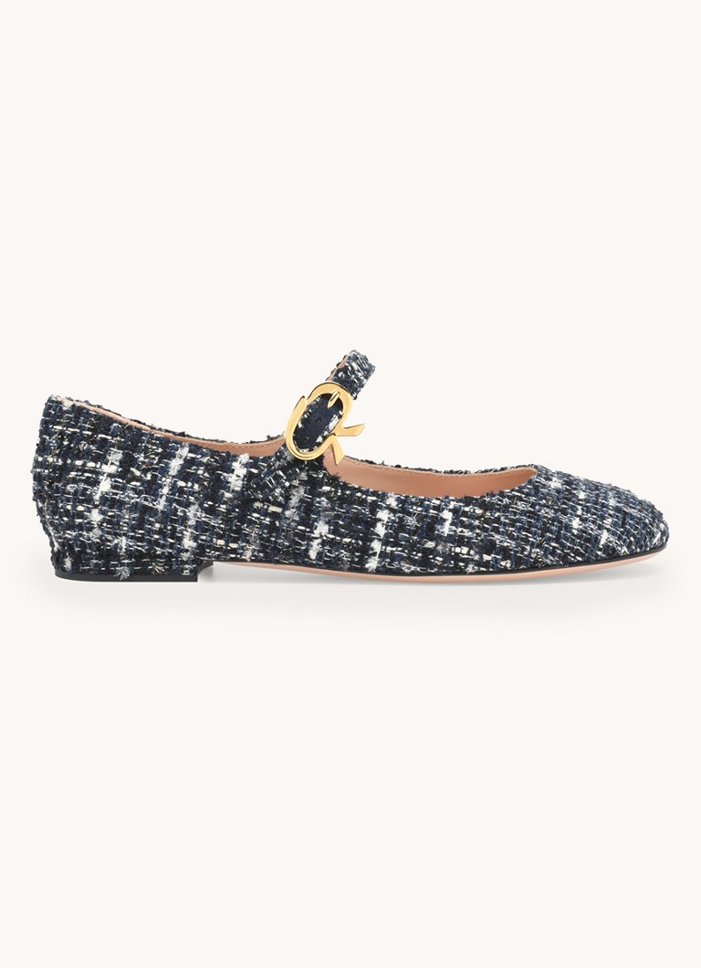 Ballerine Gianvito Rossi Mary Ribbon 05 à l'allure tweed