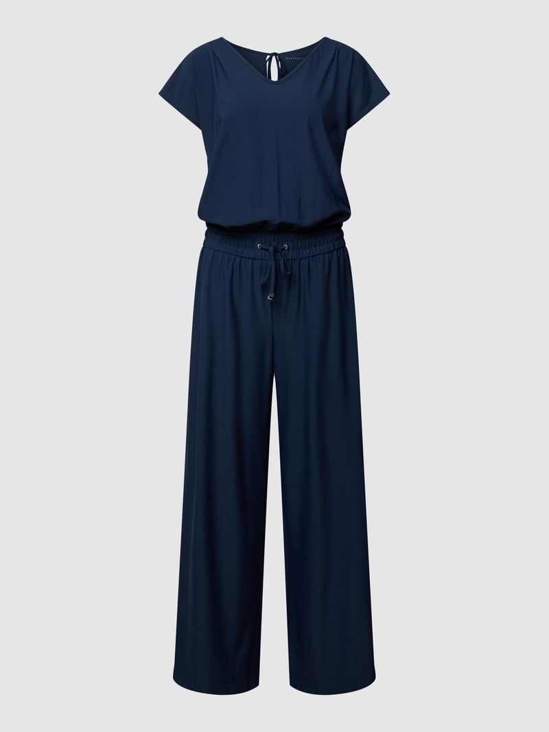 Jumpsuit mit V-Ausschnitt Modell 'JO' in blau