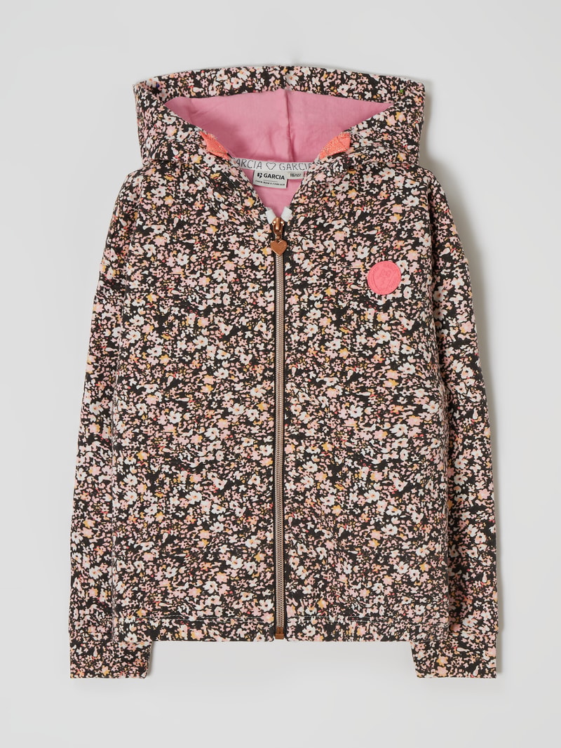 Sweatjacke mit Kapuze in dunkelgrau