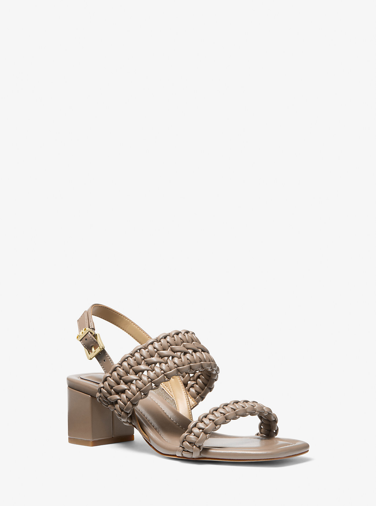 Audrina vevd blokkhæl-sandal - BIRCH