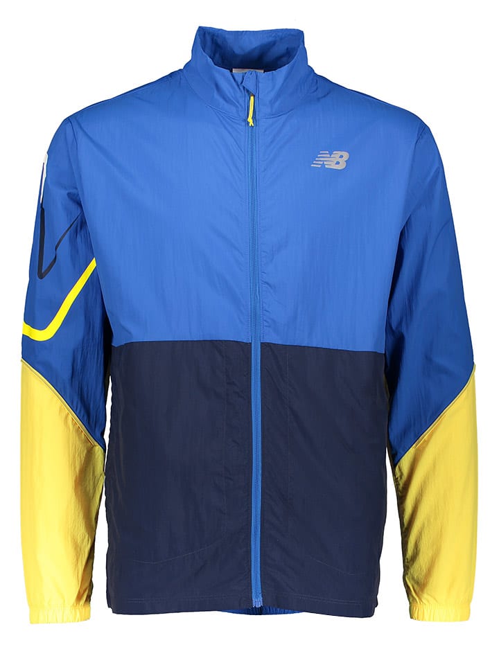 New Balance Trainingsjacke in Blau/ Gelb/ Dunkelblau günstig kaufen