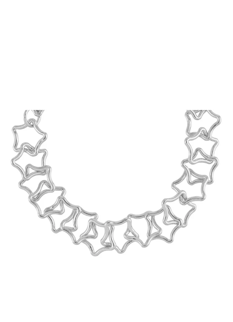 Anna + Nina  Linked Chuncky Stars armband van zilver